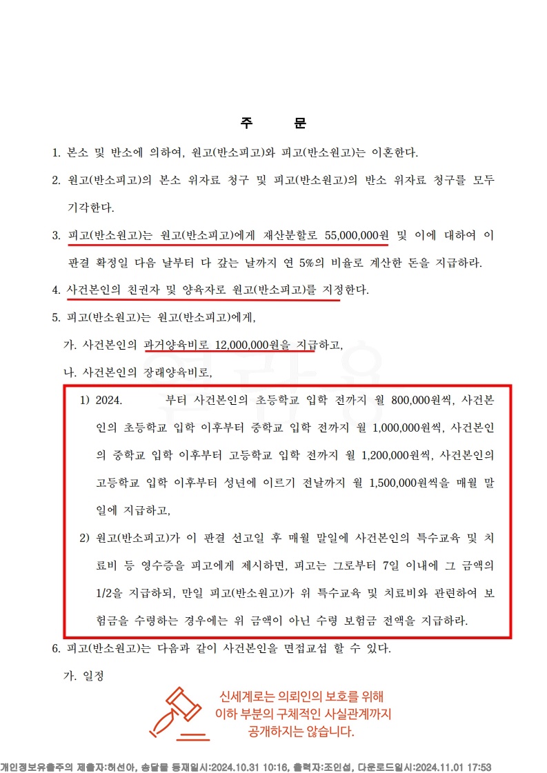 4년간의 혼인과 이혼 소송, 친권과 재산분할에서 의뢰인 승소 사례[재산분할승소사례] — 사례 자료 6