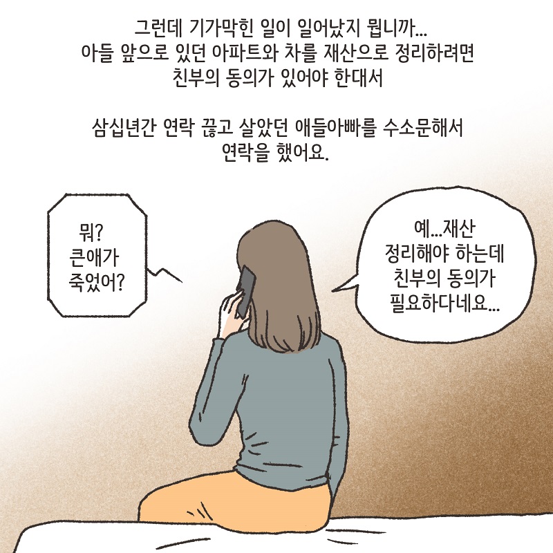 죽은 아들의 재산 정리 (1) — 웹툰 장면 9
