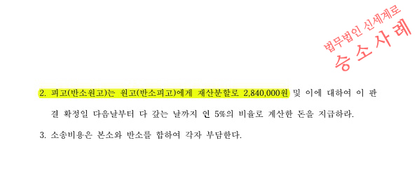 사실혼관계 파탄도중 외도의심된다며 상대방이 소제기 했으나, 위자료 기각 재산분할도 6천만원을 감액시키고 … — 사례 자료 6