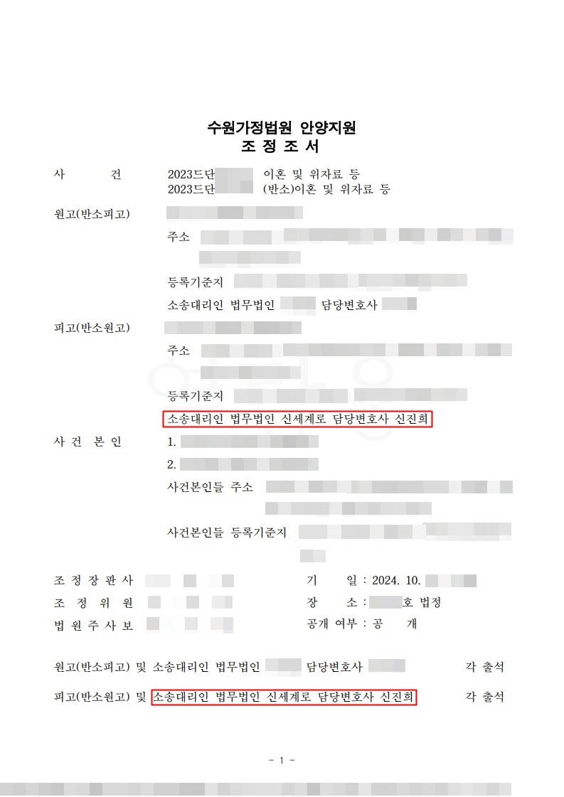 20년 혼인 후 친권·양육비·재산분할 인정된 사례 — 사례 자료 5