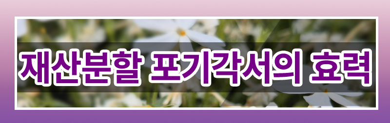 재산분할 포기 각서의 효력 — 관련 이미지 2
