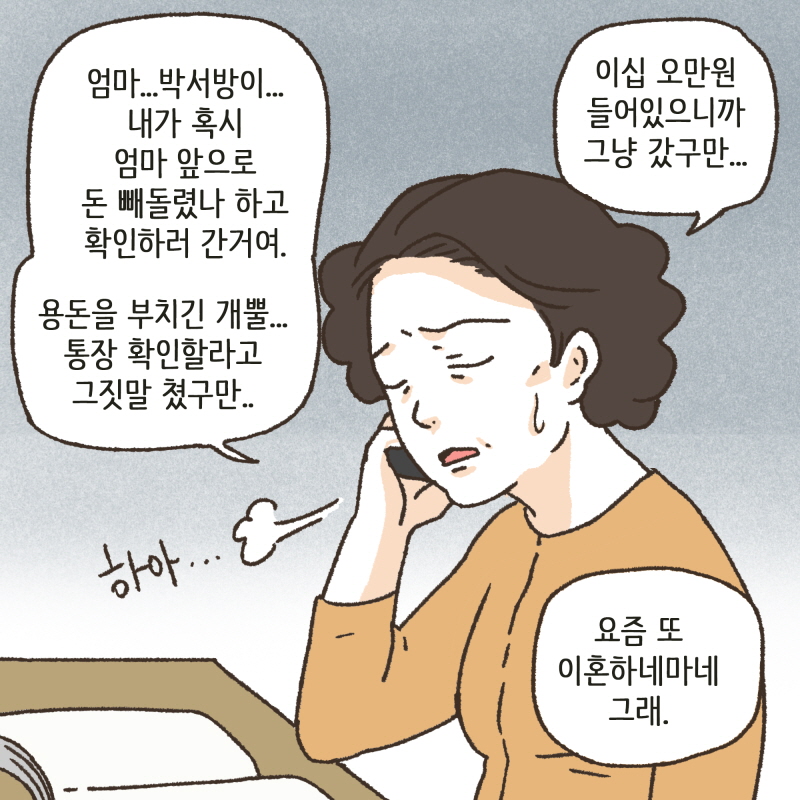 통장도 싹 정리해 줬어야 — 웹툰 장면 12