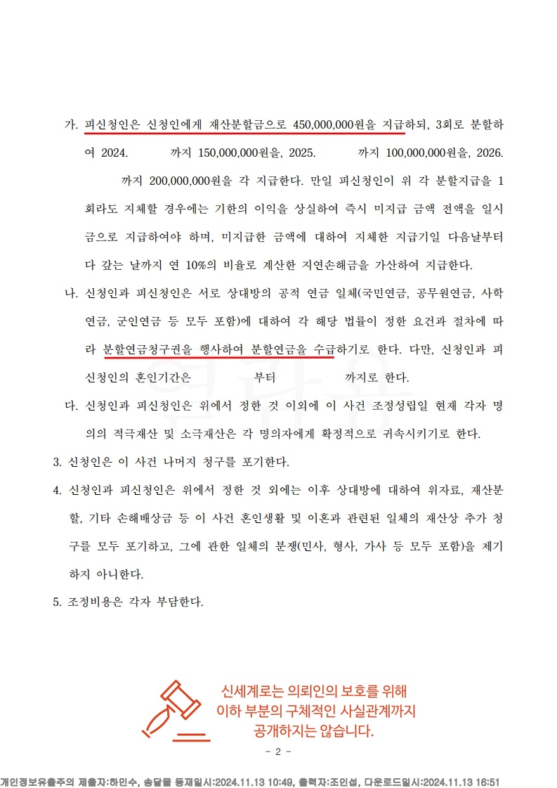 부당했던 28년 혼인생활의 끝, 가정주부 재산분할 4억 5천만원 인정[재산분할승소사례] — 사례 자료 6