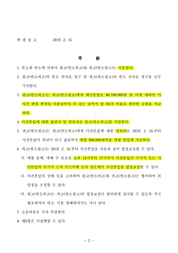 혼인기간 1년, 재산분할 45% 인정 승소 — 사례 자료 5